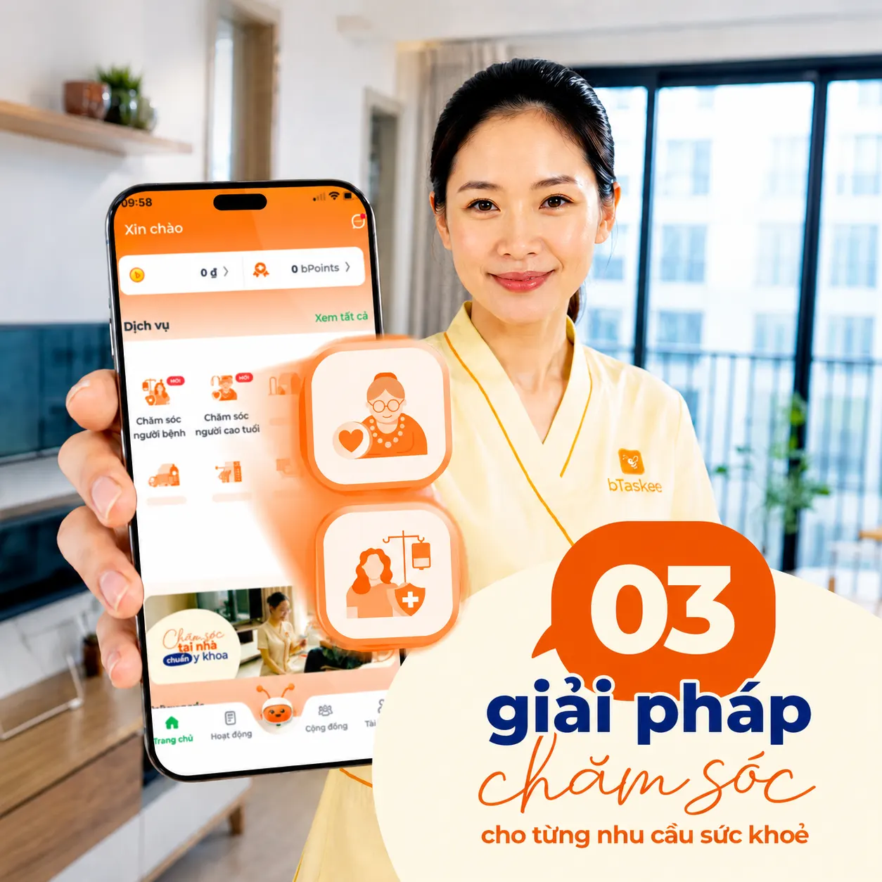 Chăm sóc viên bCare đồng hành cùng người thân